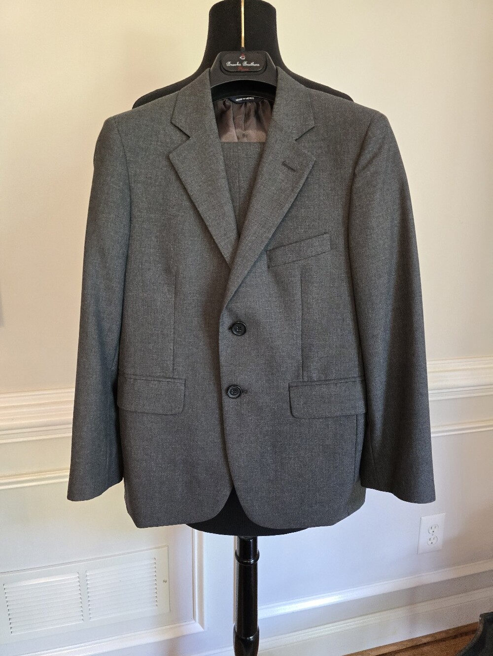 Brooks Brothers Boy's Wool Gray Two-Button Suit